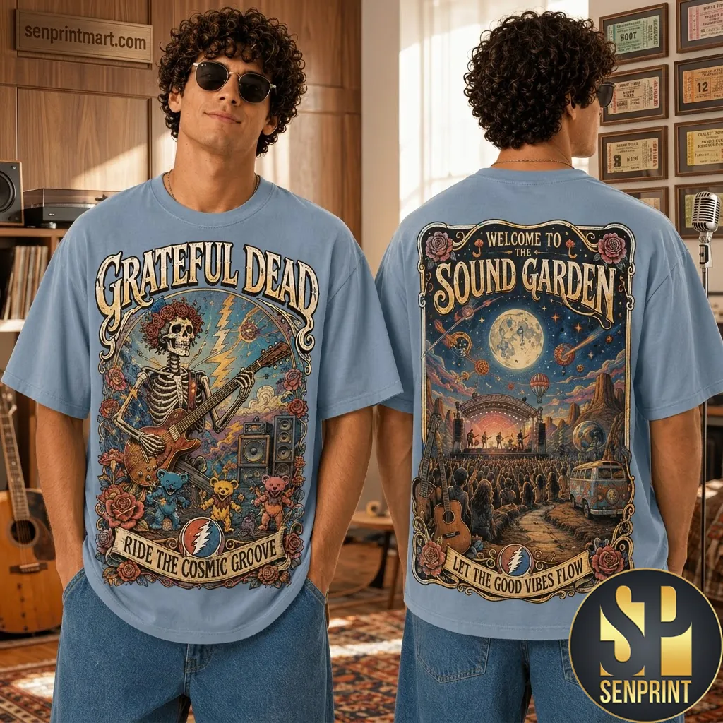 Grateful Dead Ride The Cosmic Groove Vintage Style Graphic T-Shirt