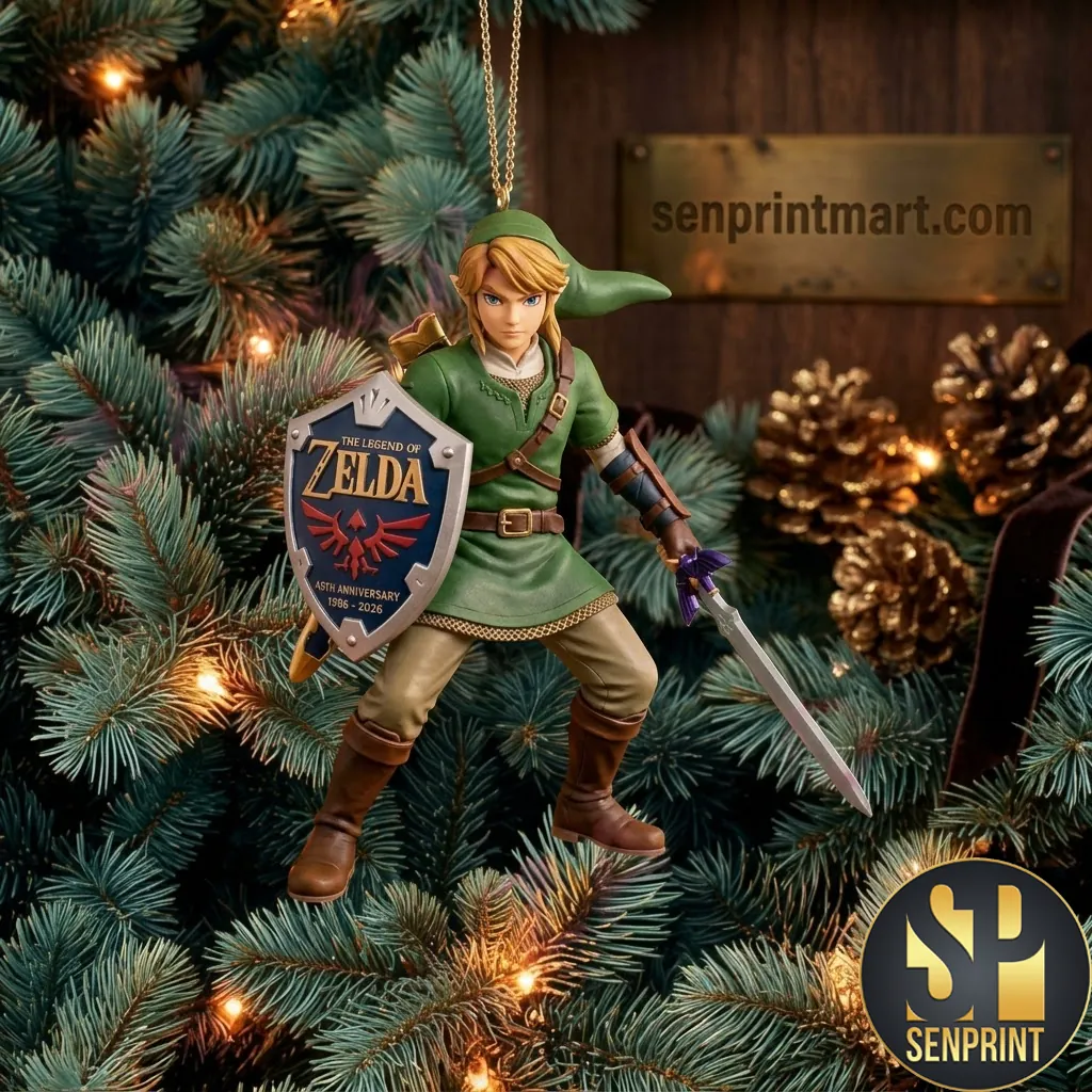 The Legend Of Zelda 40th Anniversary Link Christmas Ornament
