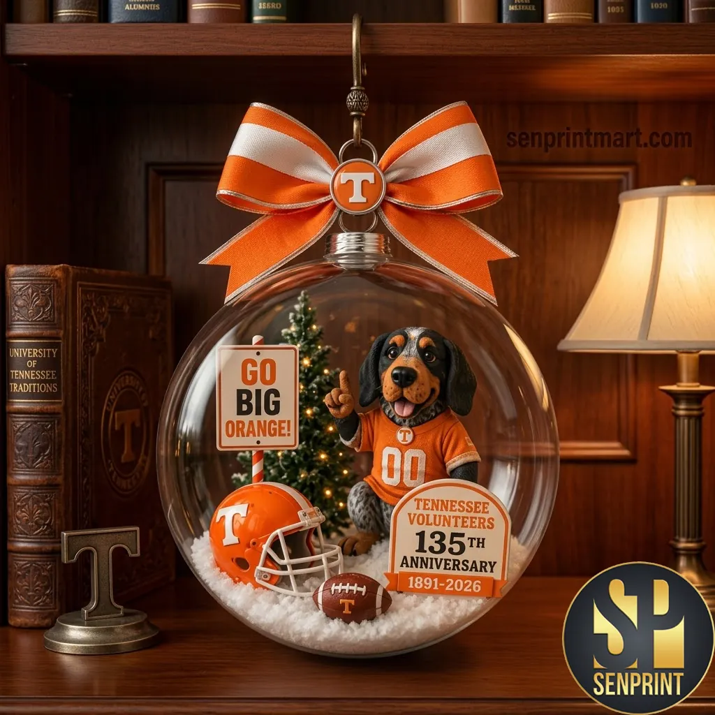Tennessee Volunteers 135th Anniversary 1891-2026 Go Big Orange Christmas Ornament