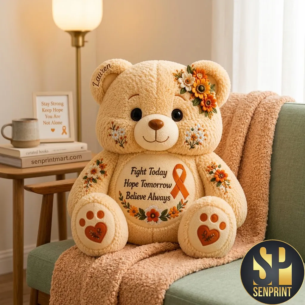Personalized Leukemia Awareness Bear Fight Today Hope Tomorrow Pillow