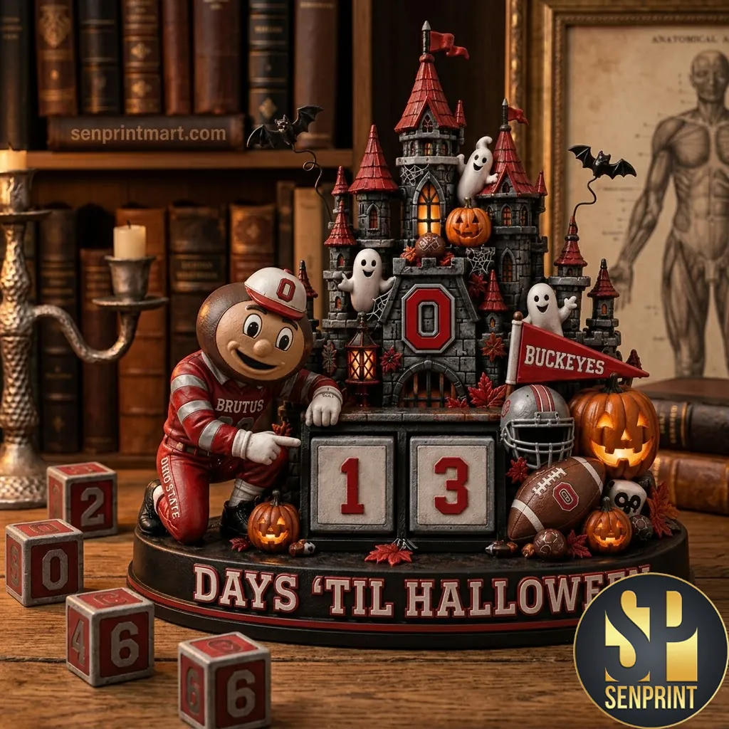 Ohio State Buckeyes Brutus Halloween Haunted Castle Countdown Calendar