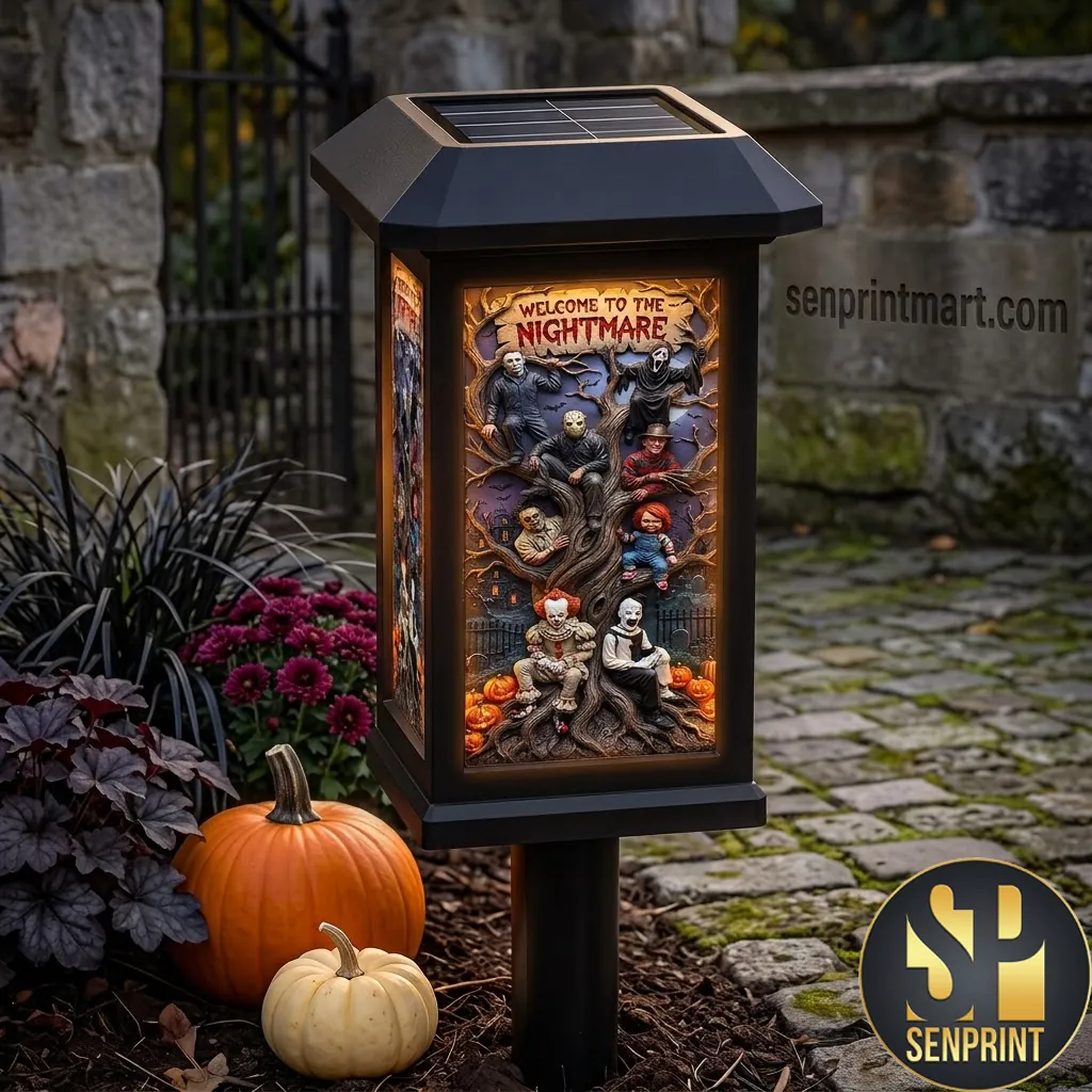 Welcome To The Nightmare Horror Movie Character Solar Garden Lamp