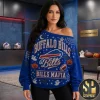 Dallas Cowboys Rhinestone Halloween Graphic Off Shoulder Sweatshirt
