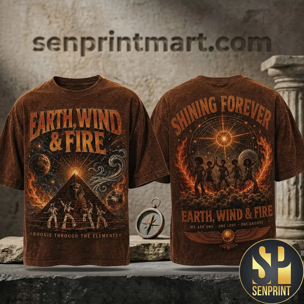 Earth Wind And Fire Shining Forever Vintage Graphic T-Shirt
