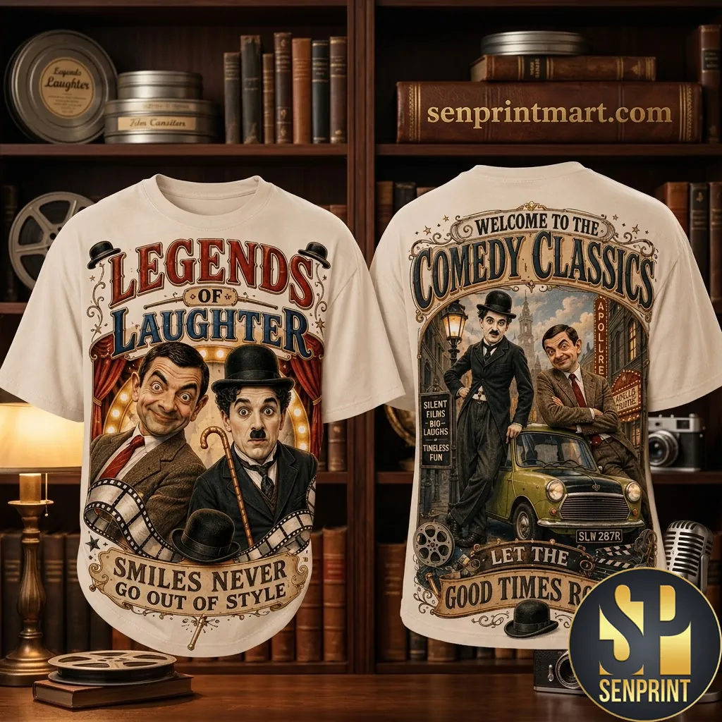 Legends Of Laughter Comedy Classics Charlie Chaplin Mr Bean 3D Shirt