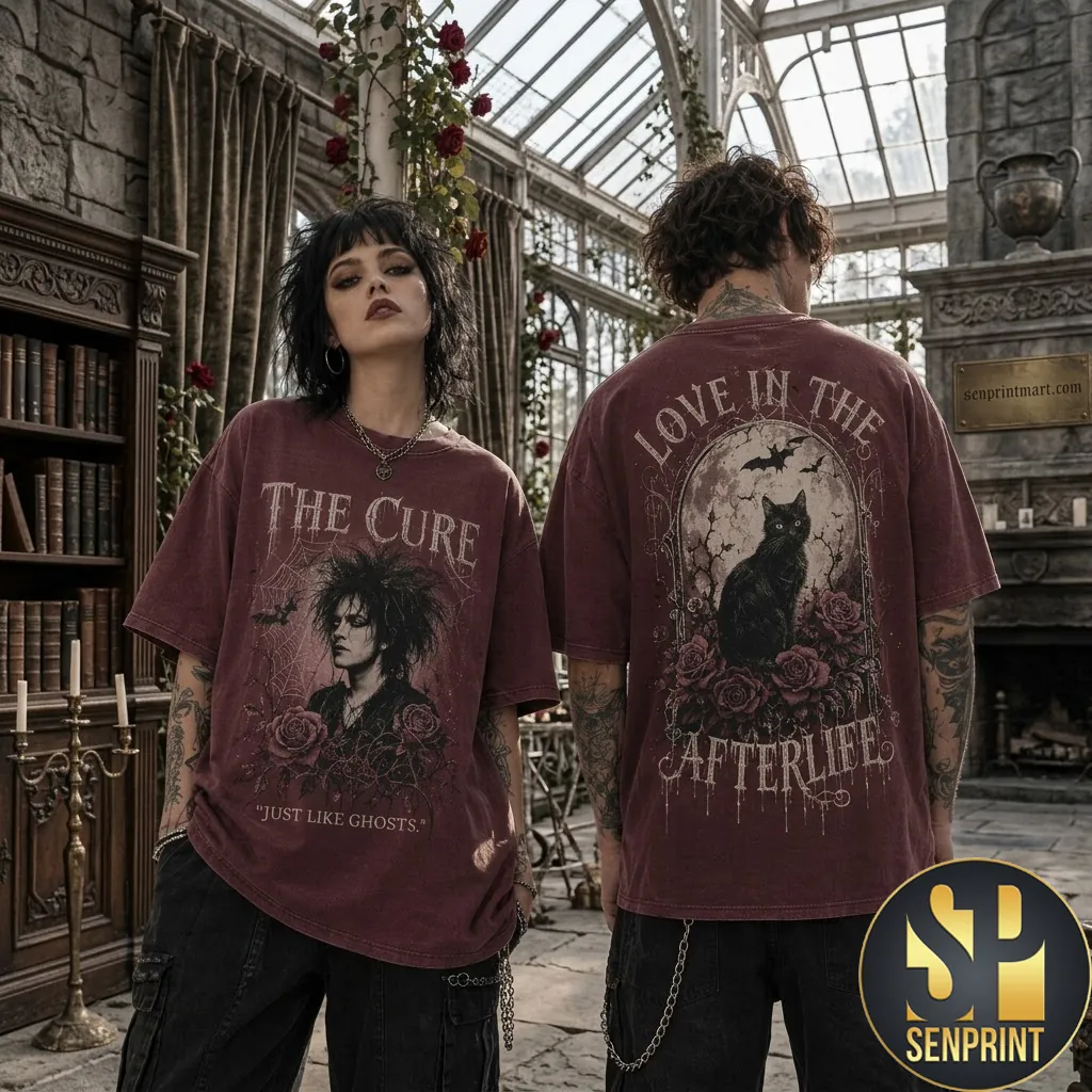 The Cure Just Like Ghosts Gothic Graphic Vintage Wash T-Shirt