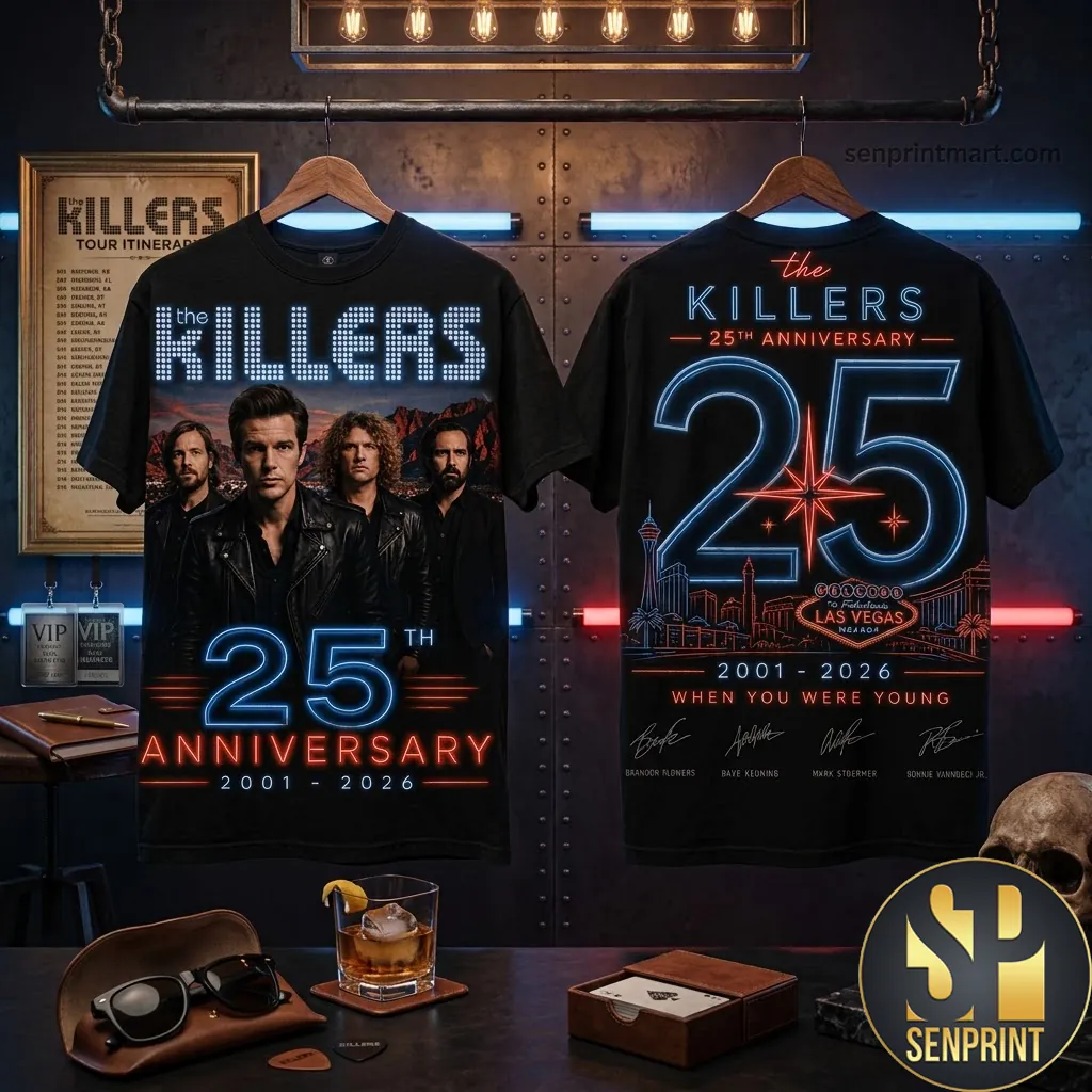 The Killers 25th Anniversary Las Vegas Tour Graphic T-Shirt