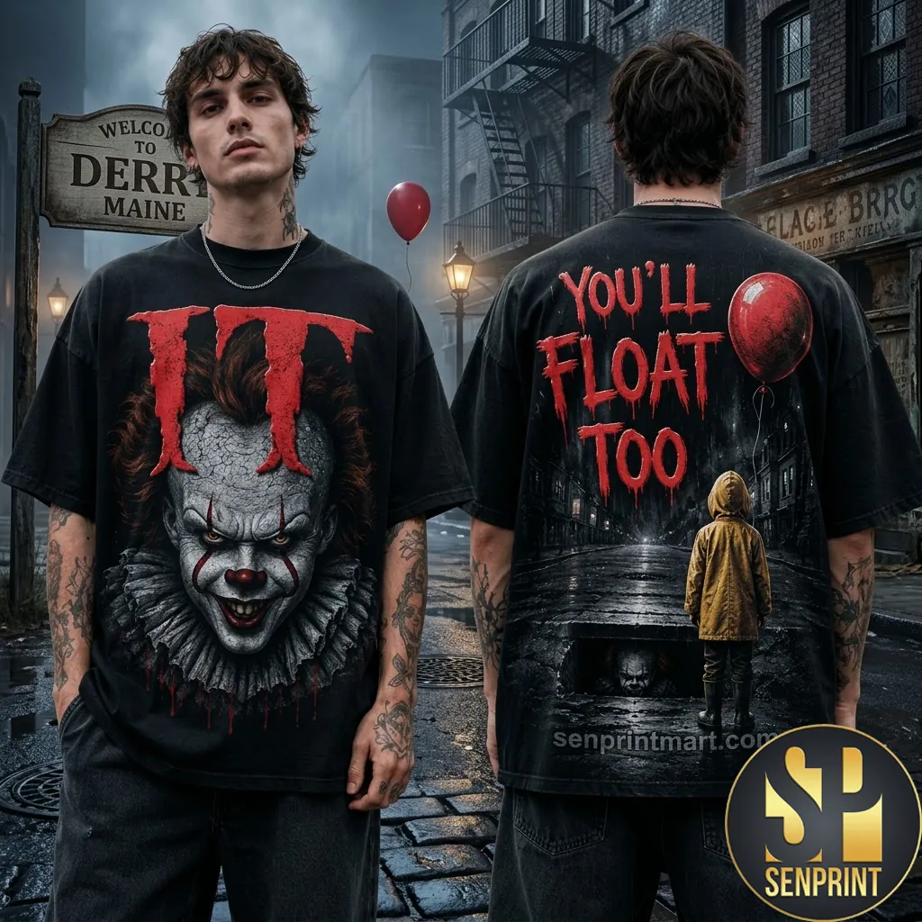 IT Pennywise You’ll Float Too Horror Movie Graphic T-Shirt