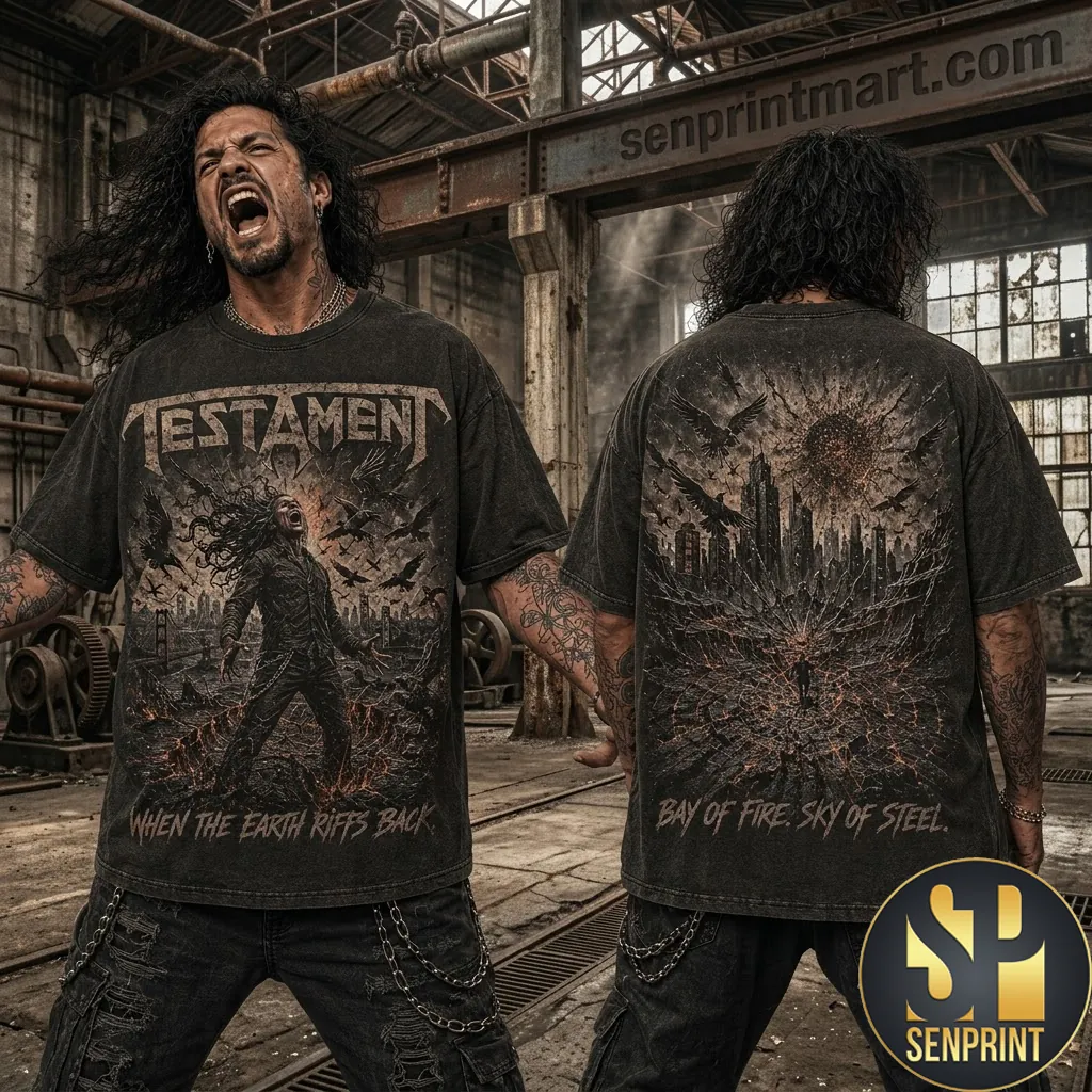 Testament Bay Of Fire Sky Of Steel Heavy Metal Graphic T-Shirt