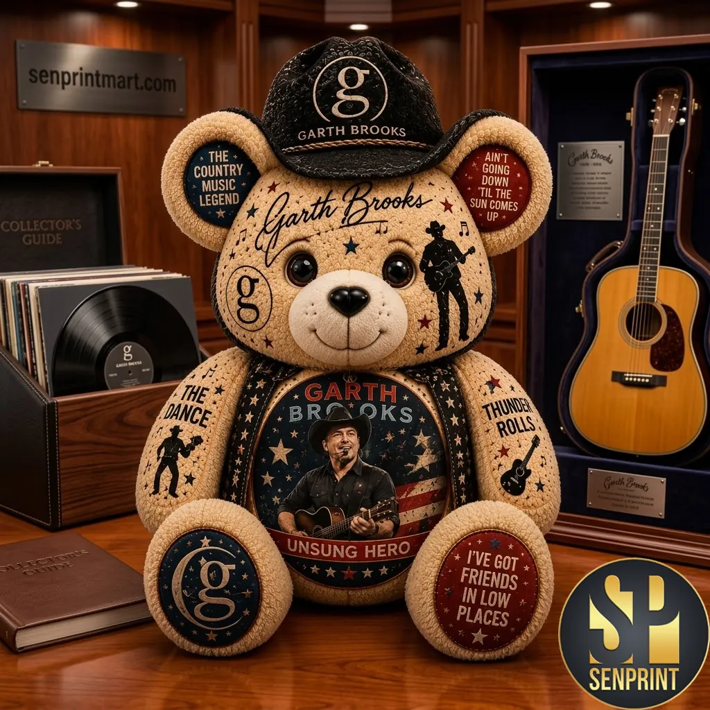 Garth Brooks Country Music Legend Commemorative Plush Bear Pillow