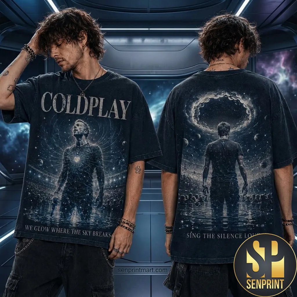 Coldplay Sing The Silence Loud Graphic Vintage Wash T-Shirt