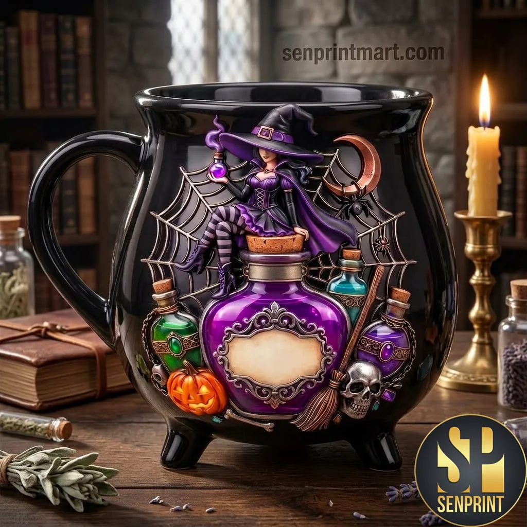 Personalized Witch Cauldron Halloween Coffee Mug
