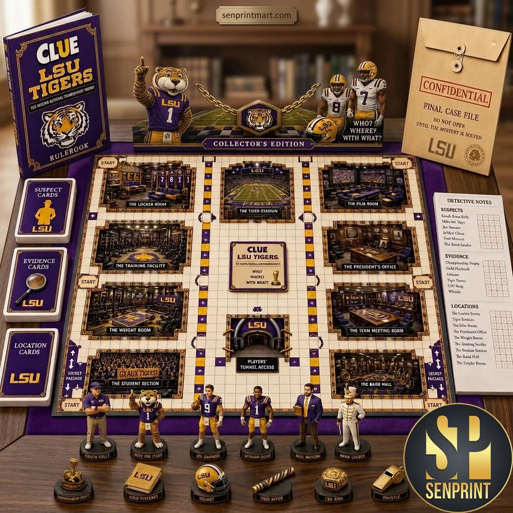 LSU Tigers Clue Collector’s Edition Premium Board Game