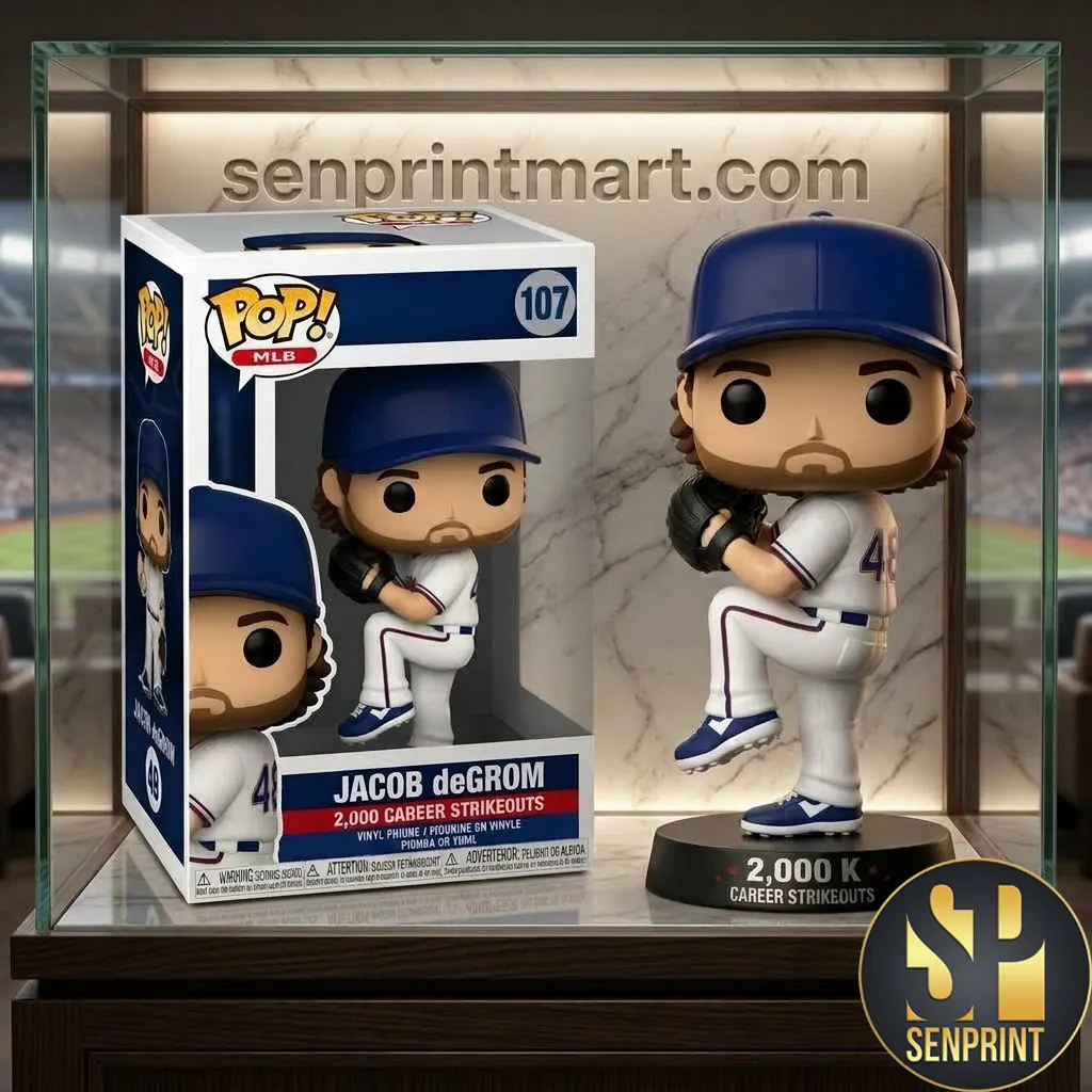 Jacob deGrom Texas Rangers 2,000 Career Strikeouts MLB Pop Figure