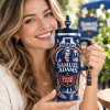 Samuel Adams Boston Lager Bling Rhinestone Bedazzled 40oz Insulated Stainless Steel Travel Tumbler with Handle