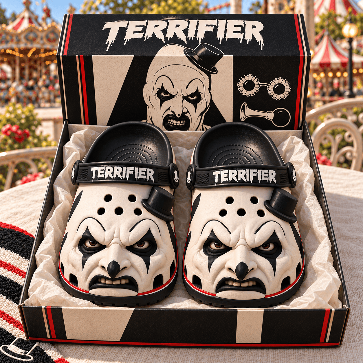 Terrifier Art The Clown 3D Sculpted Premium Horror Movie Collector Clogs