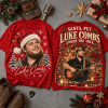 Luke Combs Santa Portrait Country Music Christmas Holiday Gift All-Over Print T-Shirt