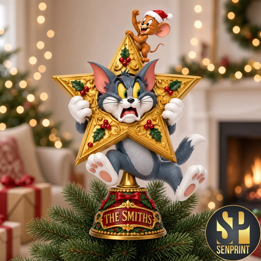 Tom and Jerry Personalized Christmas Tree Topper