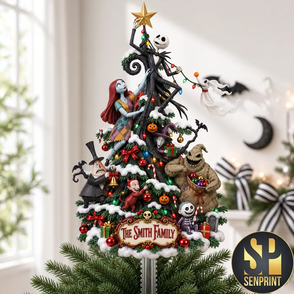 Nightmare Before Christmas Personalized Family Tree Topper