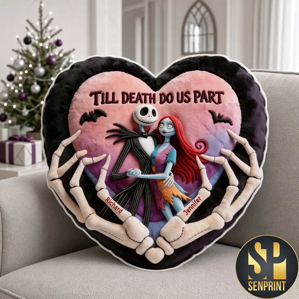 Personalized Nightmare Before Christmas Till Death Do Us Part Pillow
