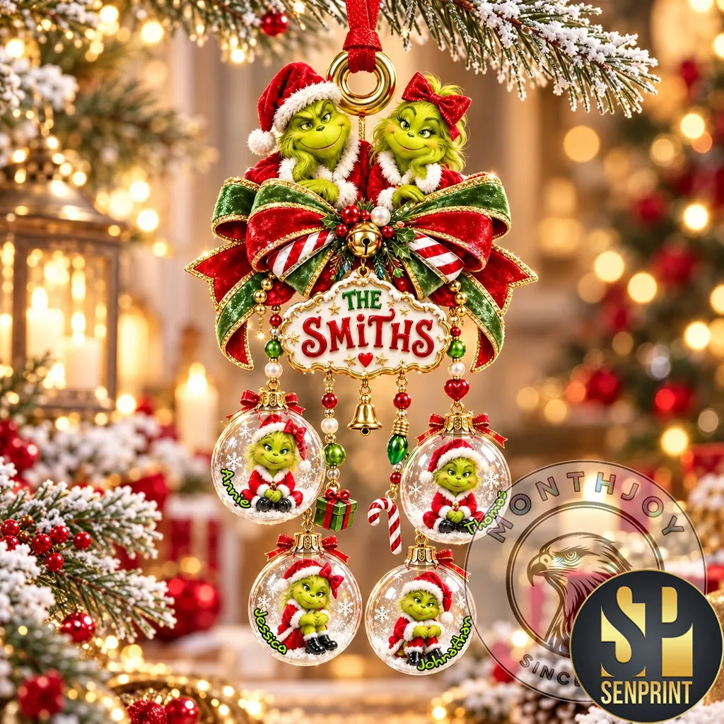 Personalized The Smiths Grinch Family Christmas Tree Ornament