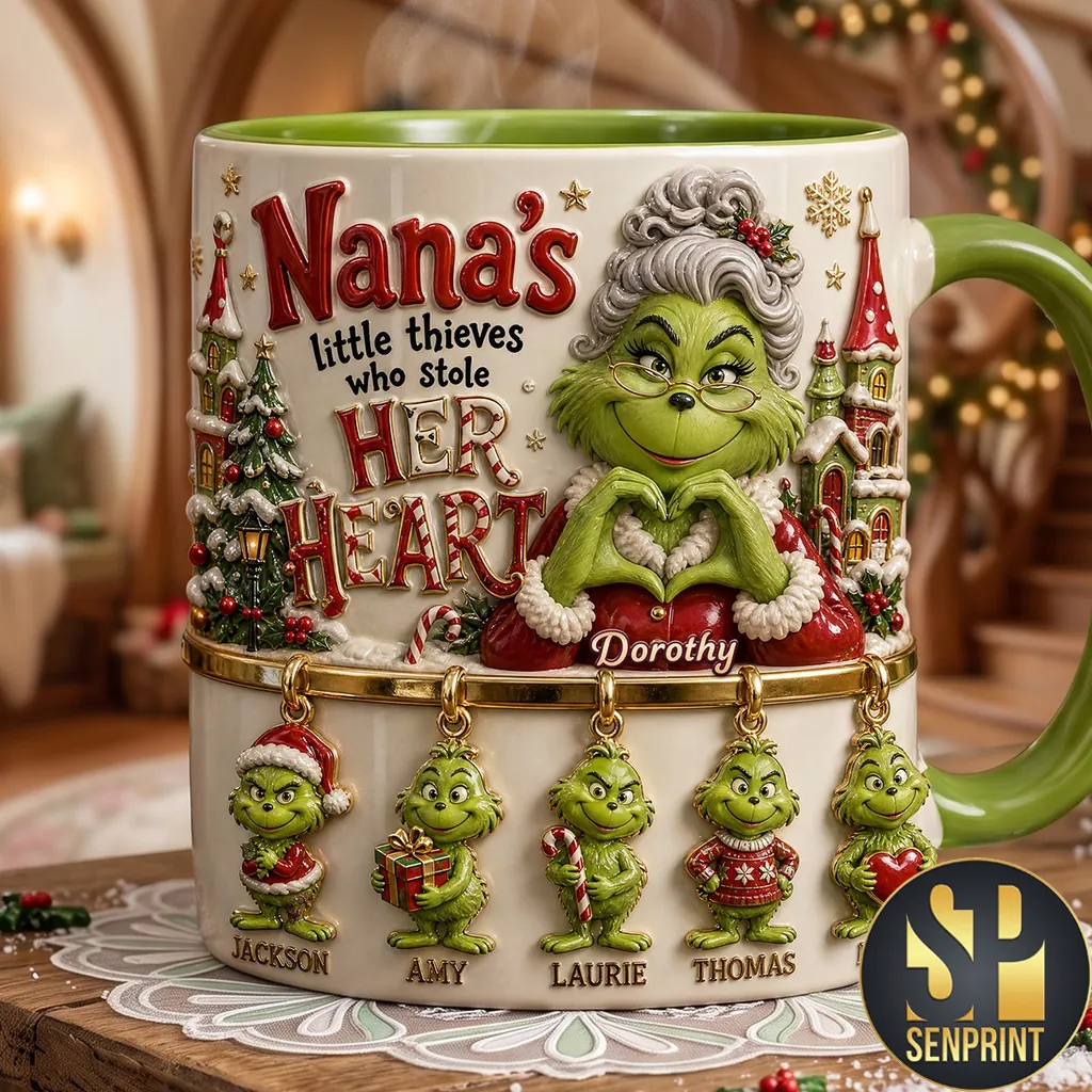 Nana’s Little Thieves Grinch Personalized Christmas Coffee Mug