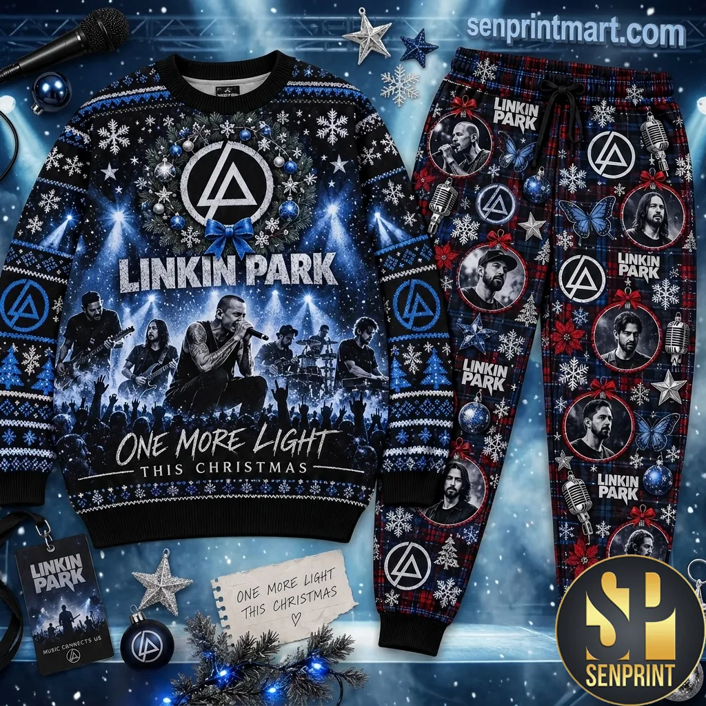Linkin Park One More Light Christmas Band Holiday Pajama Set