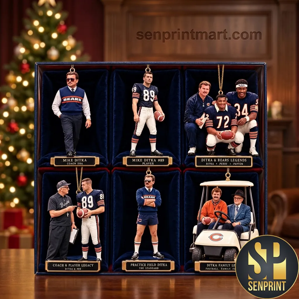 Chicago Bears Mike Ditka Legends Commemorative Ornament Set
