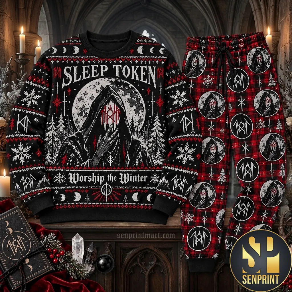 Sleep Token Worship The Winter Gothic Christmas Sweater and Jogger