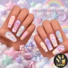 Care Bears Rainbow Clouds Theme Long Coffin Press On Nails