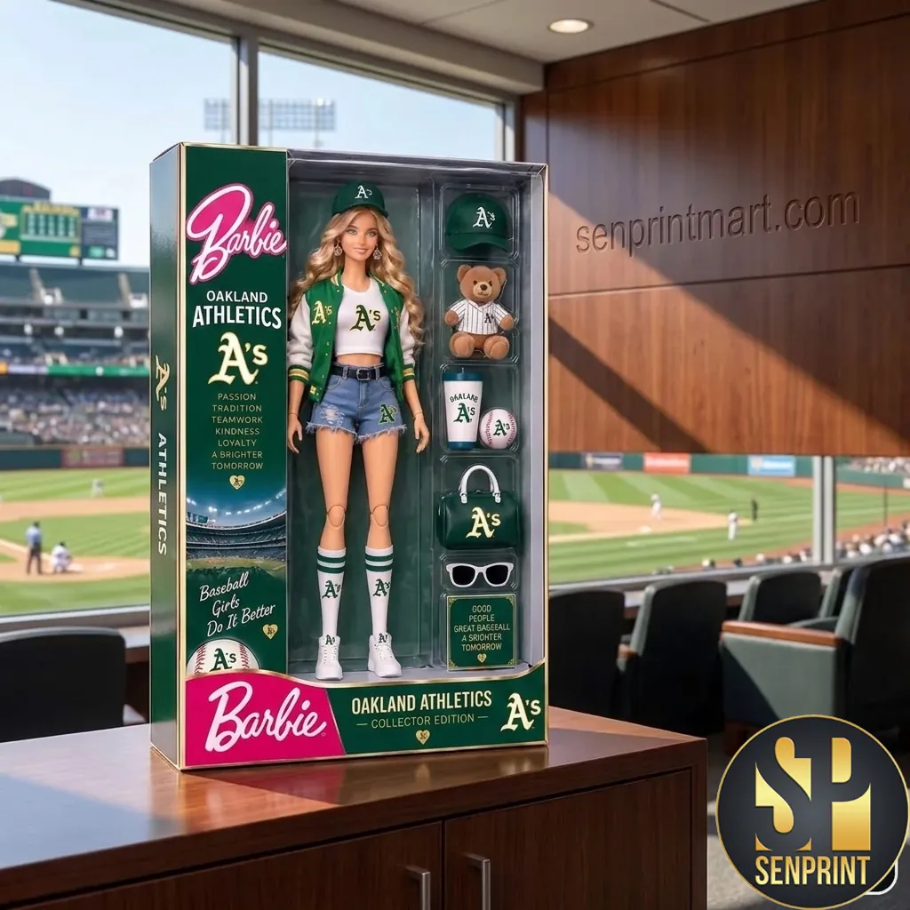 Barbie Oakland Athletics Collector Edition Baseball Doll Set