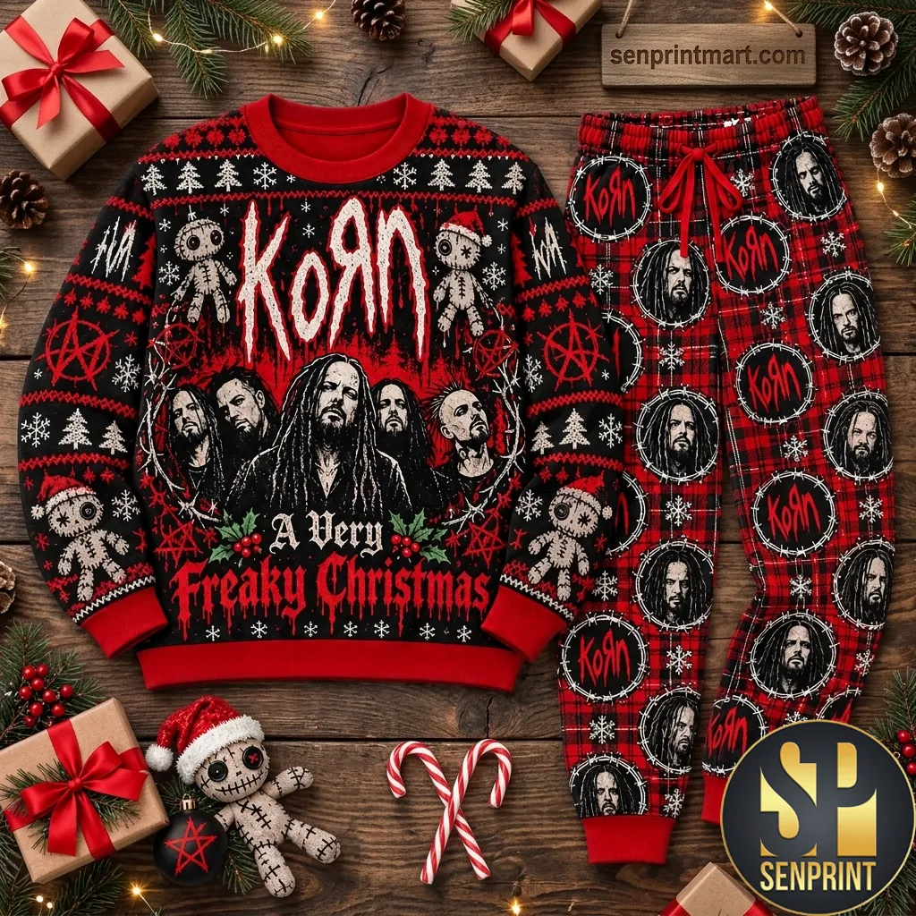 Korn A Very Freaky Christmas Band Holiday Pajama Set