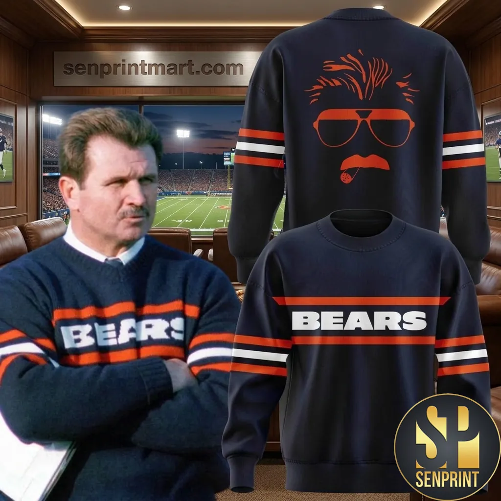 Mike Ditka Chicago Bears Retro Style Graphic Sweatshirt