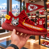 Kansas City Chiefs Kingdom KC Wolf Mascot Premium Red Athletic Low-Top Sneakers