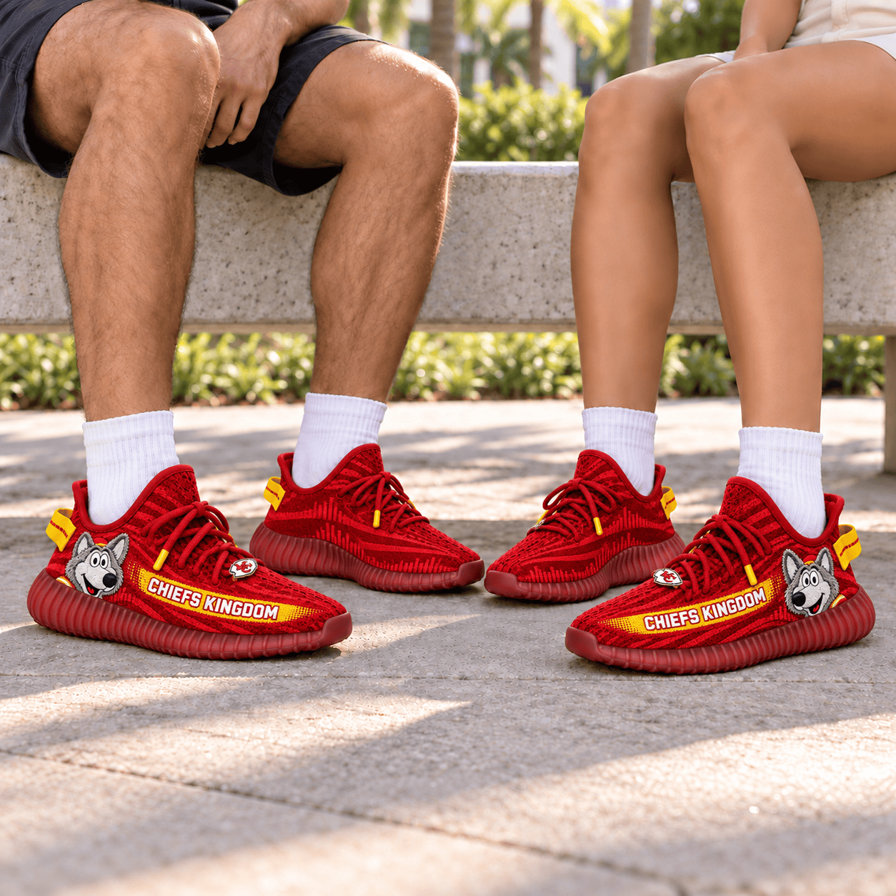 Kansas City Chiefs Kingdom KC Wolf Mascot Premium Red Athletic Low-Top Sneakers Kansas City Chiefs Kingdom KC Wolf Mascot Premium Red Athletic Low-Top Sneakers