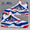Buffalo Bills Custom Game Day Football Fan White Royal Blue Red Premium Low Top Sneakers