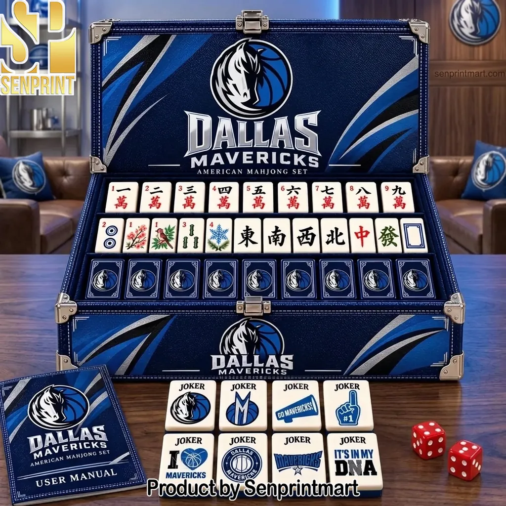 Dallas Mavericks NBA Team Logo Premium American Mahjong Set