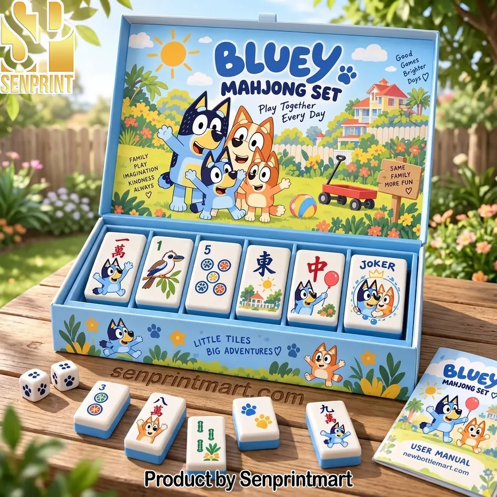 Bluey Themed Family Board Game Mahjong Set