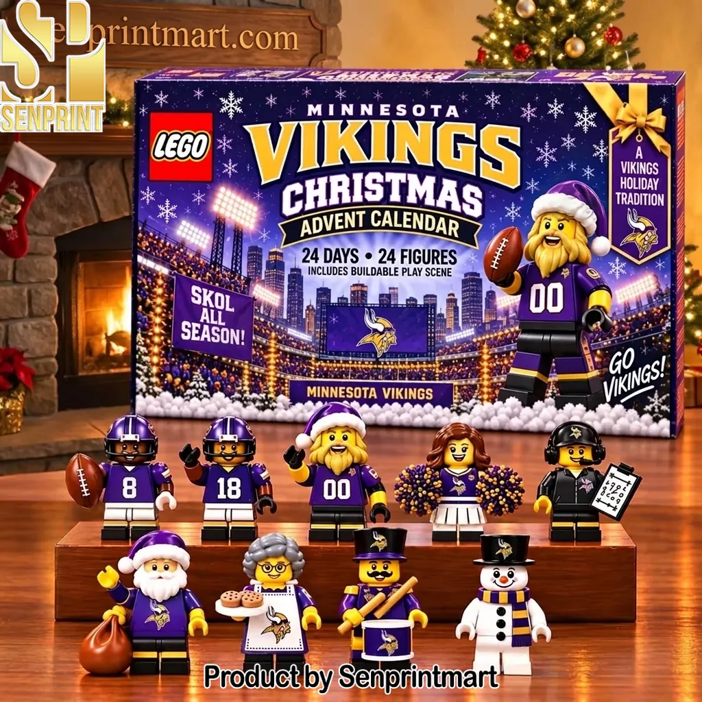 Minnesota Vikings NFL Christmas Advent Calendar Building Set