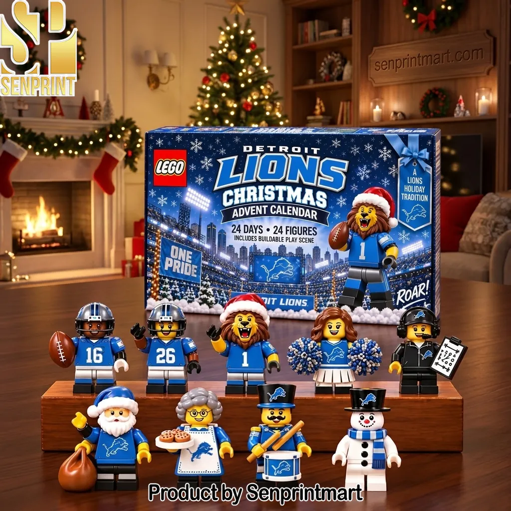 Detroit Lions LEGO Christmas Advent Calendar 24 Figures Set