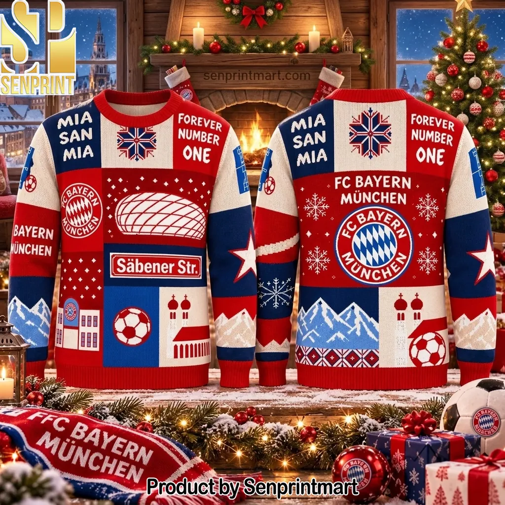 FC Bayern Munich Mia San Mia Christmas Holiday Knitted Sweater