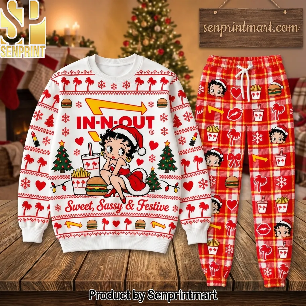 In-N-Out Burger Betty Boop Christmas Festive Pajama Set