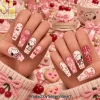 Game Day Football Theme Red and White Press On Nails