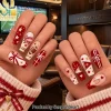 Snoopy Cherry Pink Bow Aesthetic Press On Nails