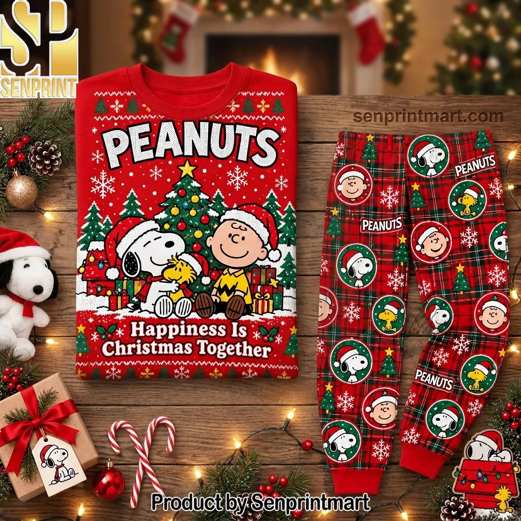 Peanuts Snoopy Christmas Happiness Is Together Pajama Set