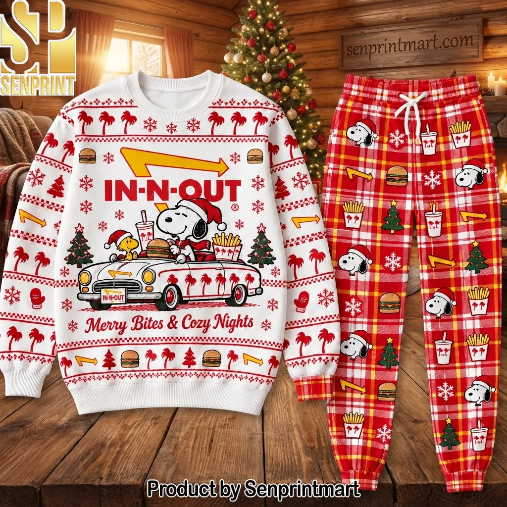 In-N-Out Burger Snoopy Christmas Holiday Pajama Set