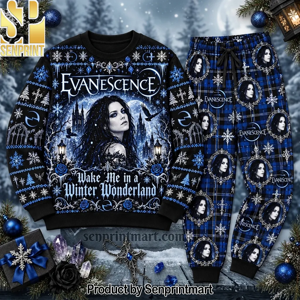 Evanescence Wake Me In A Winter Wonderland Christmas Pajama Set