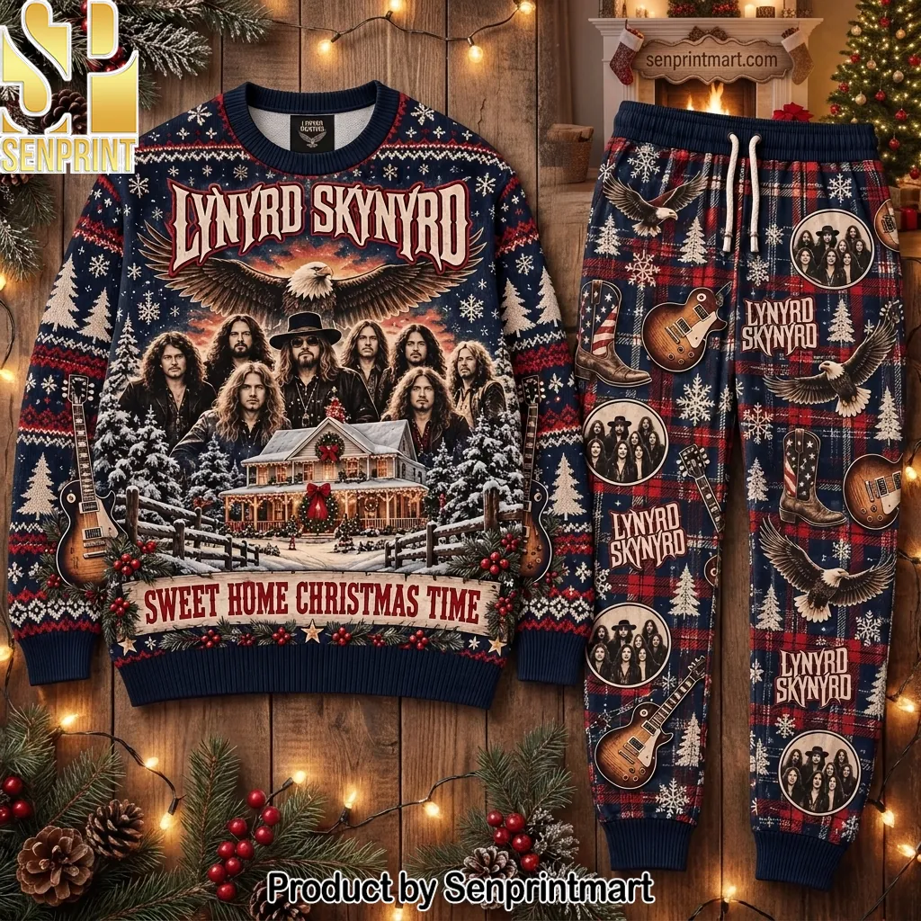 Lynyrd Skynyrd Sweet Home Christmas Time Ugly Holiday Pajama Set