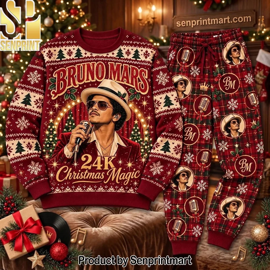 Bruno Mars 24K Christmas Magic Holiday Pajama Set
