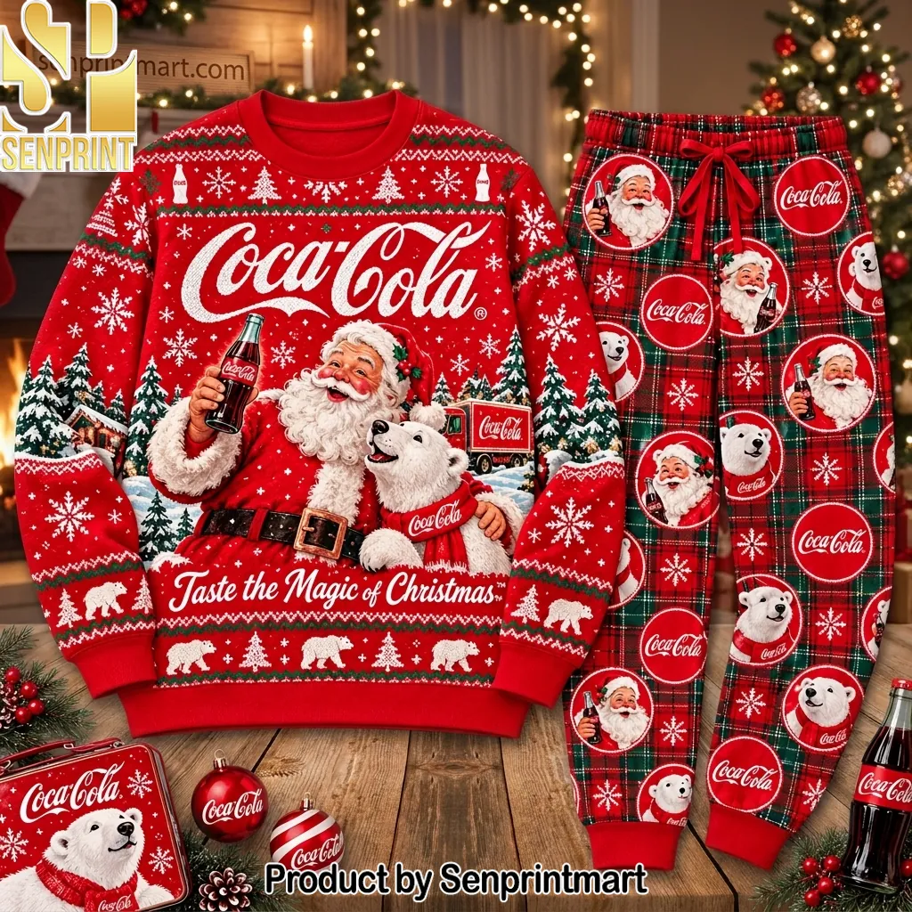 Coca-Cola Santa and Polar Bear Christmas Pajama Set